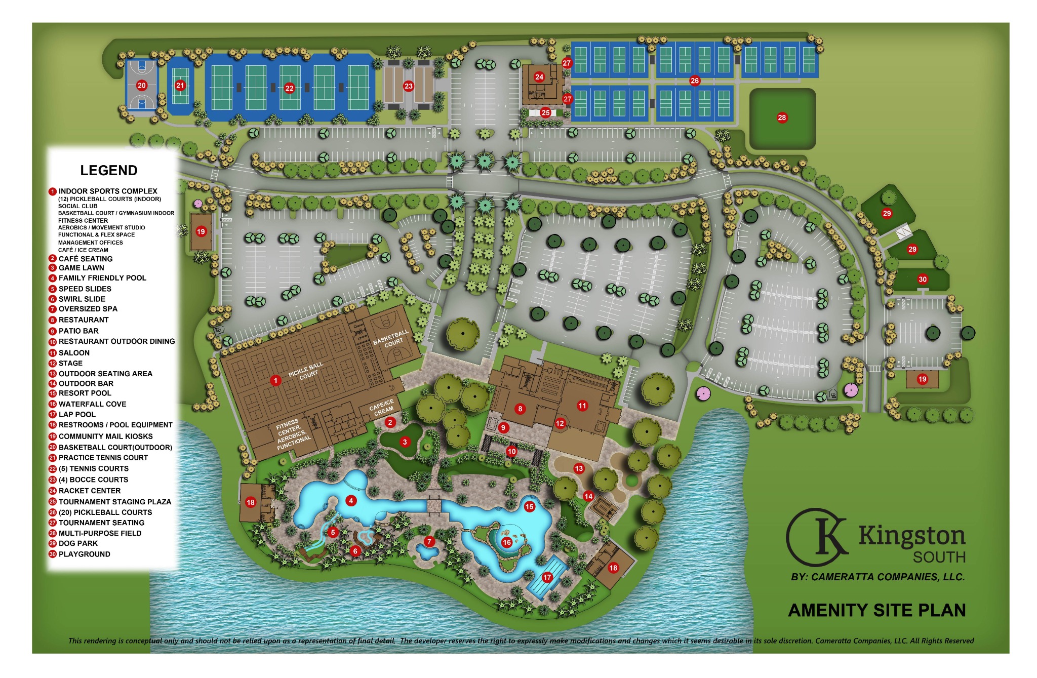Amenity Site Plan concept for Kingston South